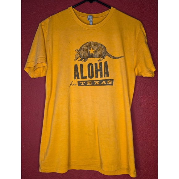 Aloha From Texas Armadillo Graphic T Shirt H Bros Gold - Picture 1 of 2